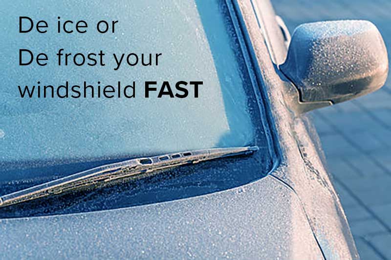 De ice or de frost your windshield fast with clear fast