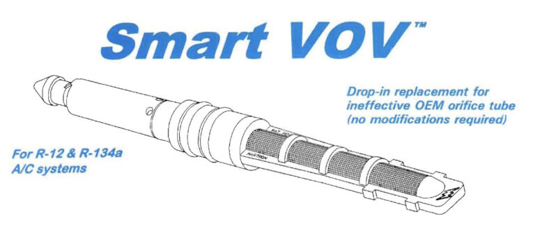 Smart VOV™ air conditioning solution for R-12 and R-134a A/C systems, offering a drop-in replacement for OEM orifice tubes without requiring modifications.